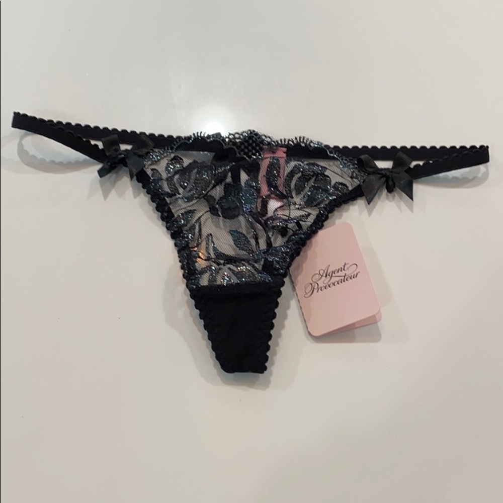 Agent Provocateur Emerald and Noir thong size 2.